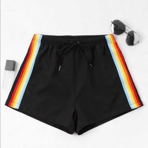 ZAFUL RAINBOW STRIPED ACTIVE SHORTS